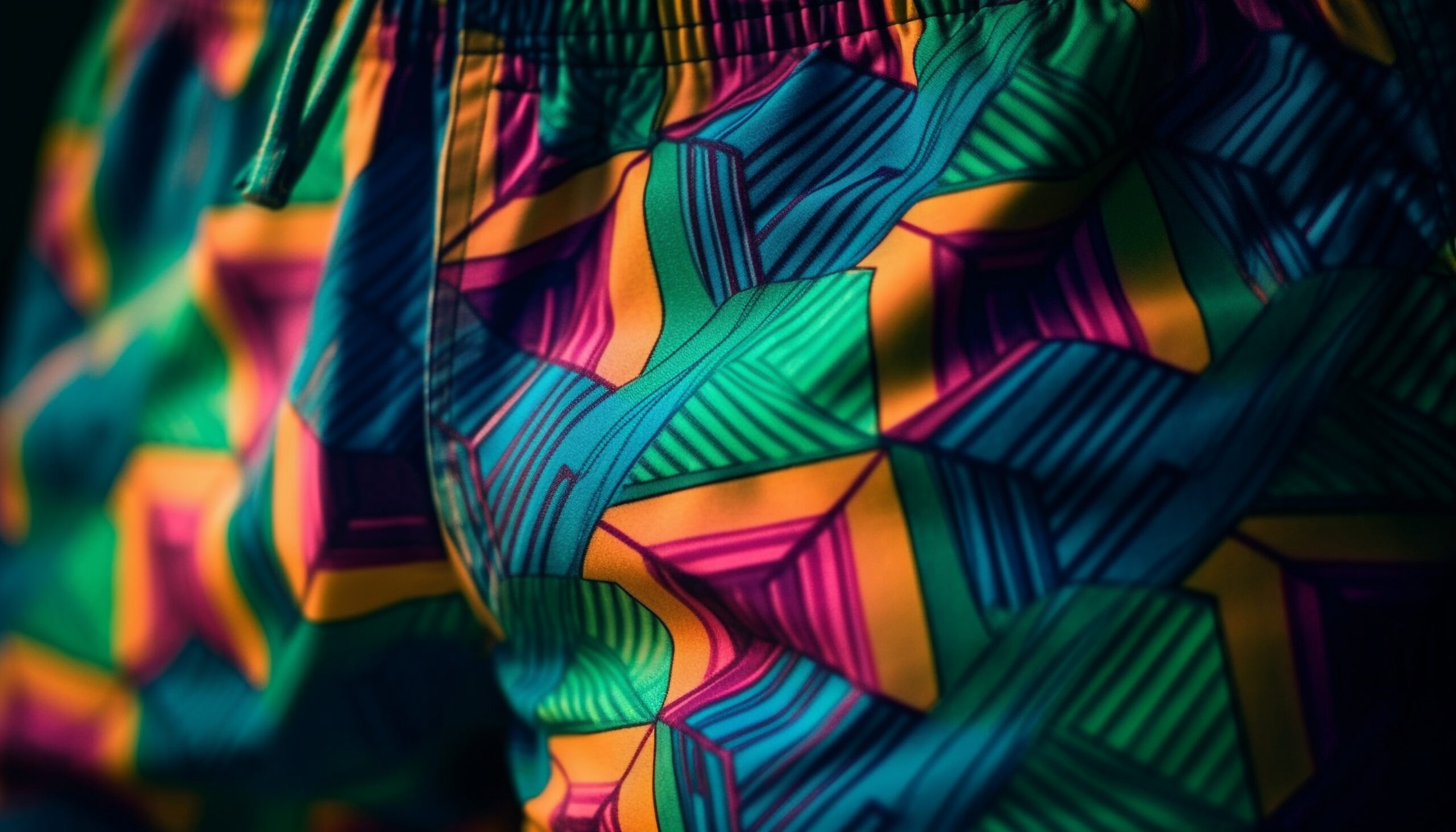 Vibrant colors and shapes in modern fashion generated by artificial intelligence